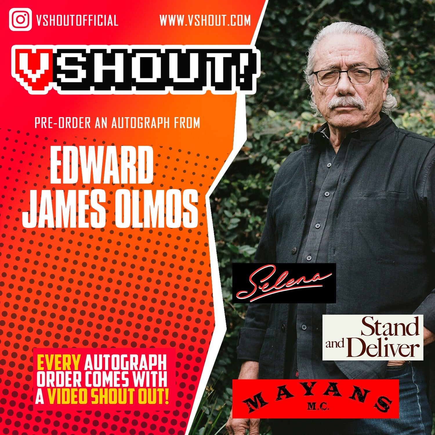 CLOSED Edward James Olmos Official vShout! Autograph Pre-Order